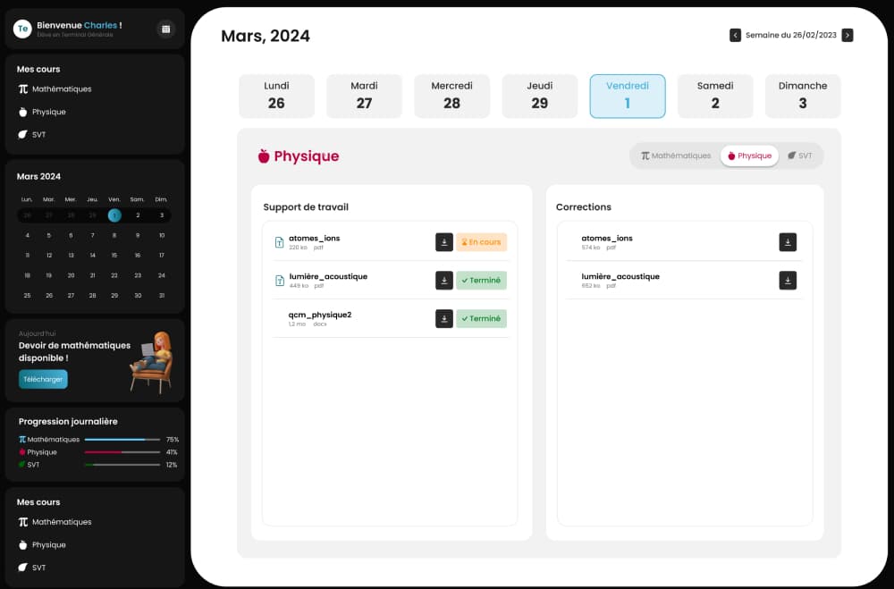 Site de gestion de cours